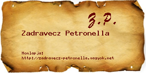 Zadravecz Petronella névjegykártya